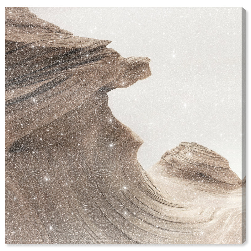 Stoic Sandstone II Canvas Abstract Print by Oliver Gal, Black Frame, 12 x 12, 12"H x 12"W, Gallery Wrapped
