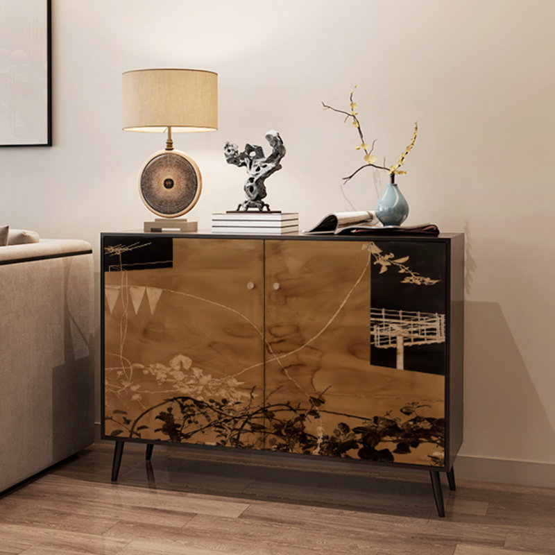 Entryway Accent Cabinet Double-Door Sideboard, Black