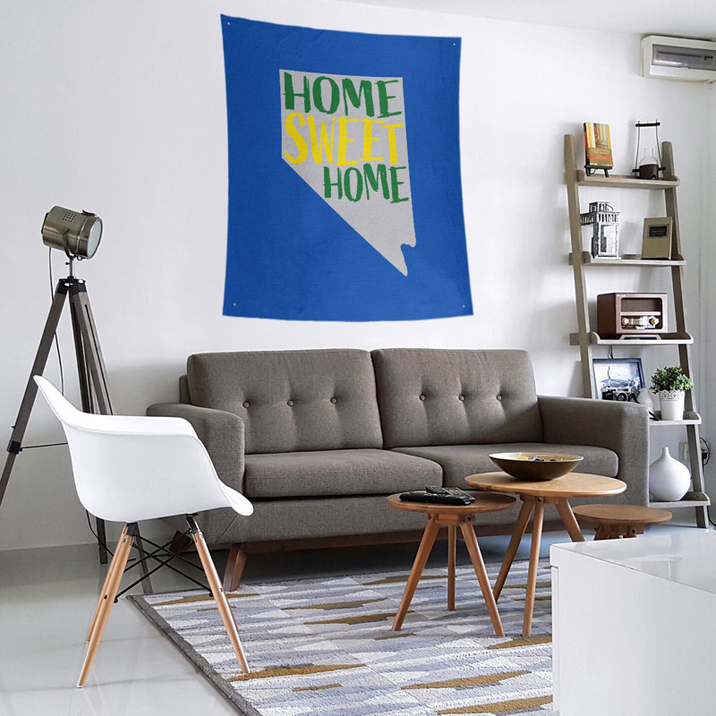 Tapisserie murale Home Sweet Nevada, H 60 po x l 51 po, Bleu / gris
