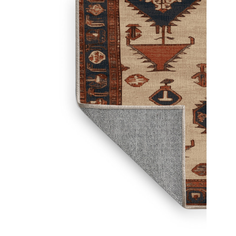 Tapis brun lavable à la machine, Carré 5 pi