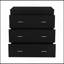 Commode H 33 po, trois tiroirs, plateau supérieur, poignées en métal