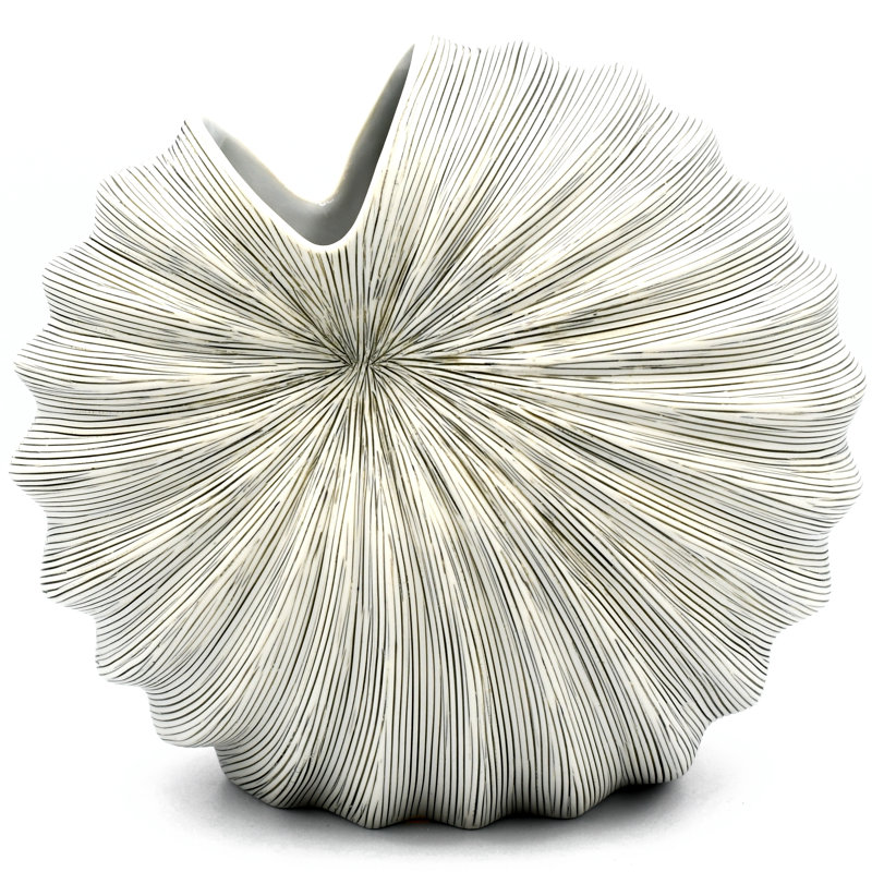 Vase de table Avaughn, H 7,6 po x l 8,6 po x P 5 po, Gris