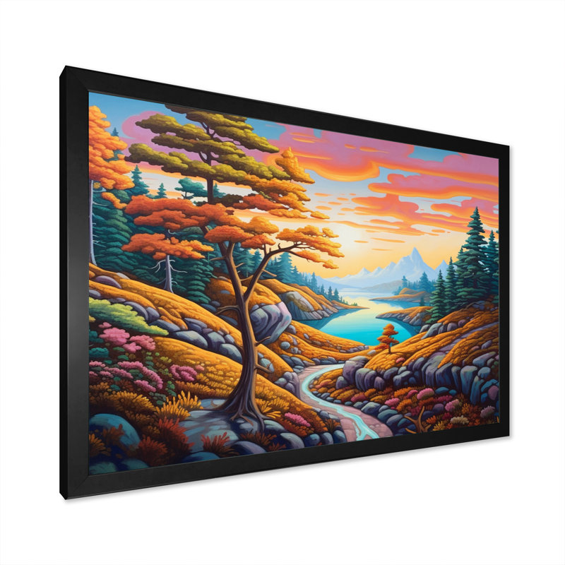 Mountain View Dreams sur impression sur toile, H 12 po x l 20 po x P 1 po, Cadre simple noir