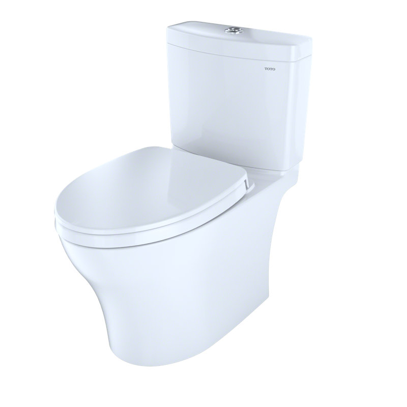 TOTO Aquia IV WASHLET+ Two-Piece Elongated Dual Flush 1.28 and 0.9 GPF Toilet with CEFIONTECT, Cotton White