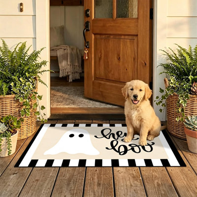  Tapis d'entrée antidérapant pour l'extérieur, 24 po x 36 po, mignon citrouille Welcome