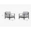 Charcoal Aluminum Outdoor Armchair Conversation Set, Pacific Fog Gray