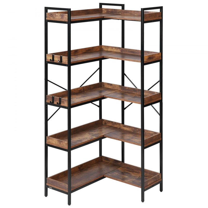 166.1cm H x 74.9cm W Metal Corner Bookcase