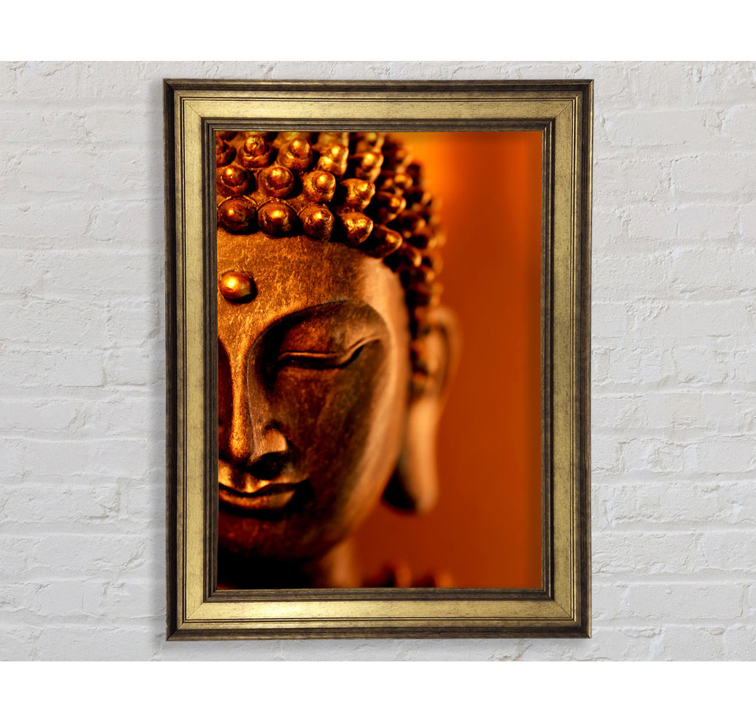 Buddha Face Orange - Einzelner Bilderrahmen Kunstdrucke