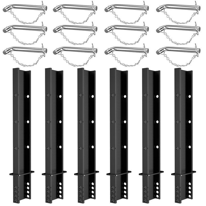 Piquets latéraux de remorque robustes en acier réglables avec cordon anti-perte – Convient à toutes les remorques et camions à plateau (paquet de 6, 76 cm)