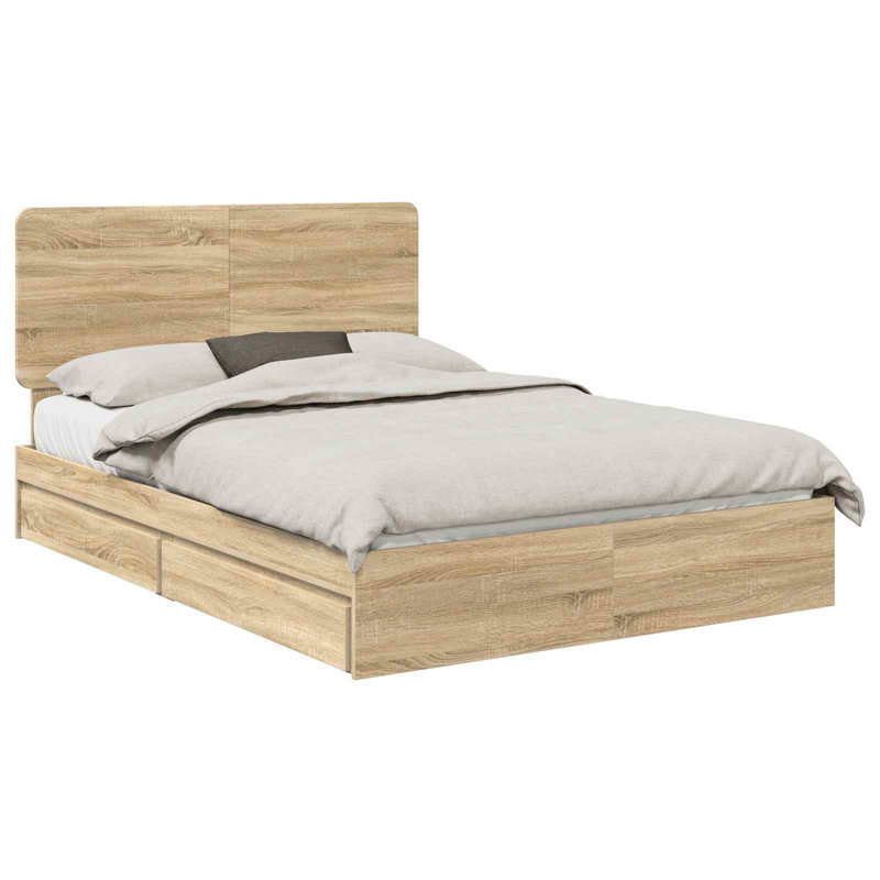 Bed, Sonoma Oak, European Double (140 x 200 cm)