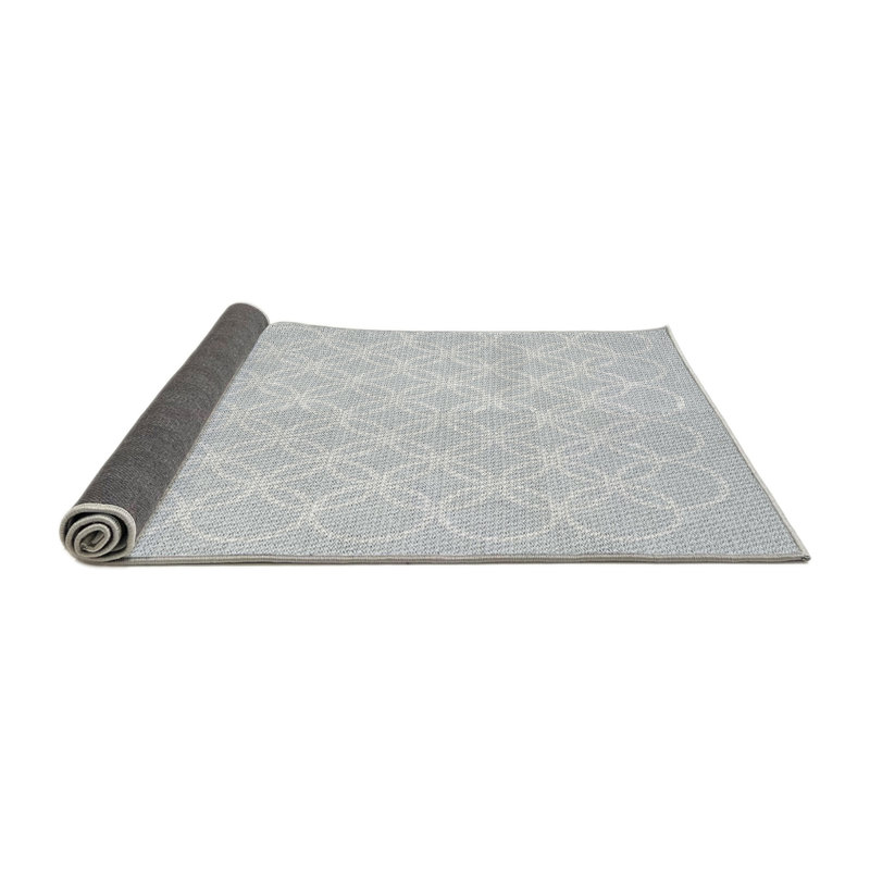 Tapis gris à motif géométrique Kight, Rond 5 pi