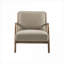 Méridienne rembourrée de style Mid-Century à accoudoirs, polyester beige doux, structure en bois massif pour les sièges d'appoint du salon-1872132874