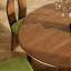 Table ronde en bois massif de style médiéval-107846000