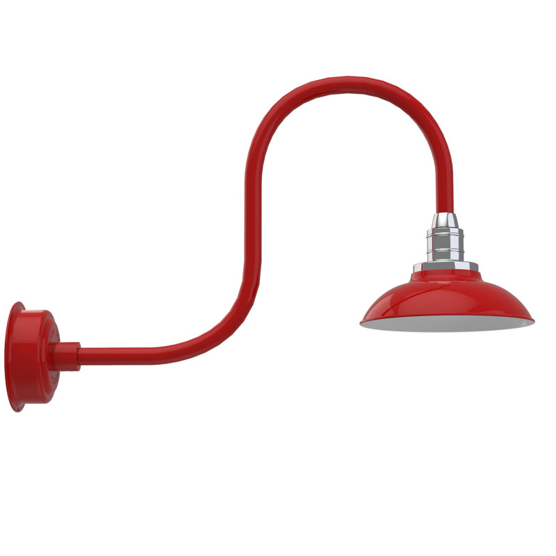 Luminaire de grange d’extérieur à del Ludwicka, H 9 po x l 10 po x P 17 po, Rouge cerise