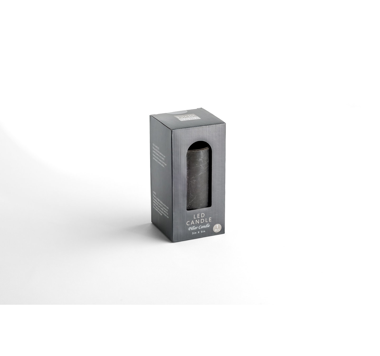 Flameless Pillar Candle, Black