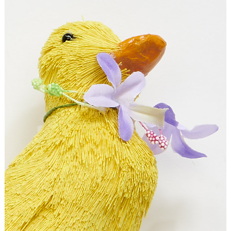 Ensemble de 2 canards jaunes 5 po en sisal de Pâques