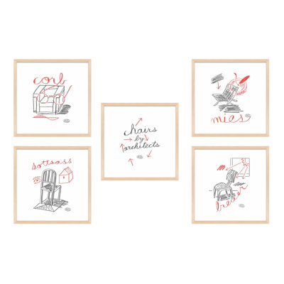 Amir "Chairs" 5-Piece Print Set by Jeff Jackson