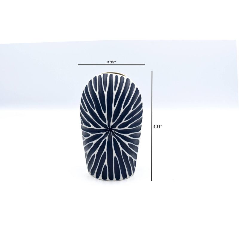Handmade Table Vase, Dark Blue, 5.3" H x 3.2" W x 2.4" D