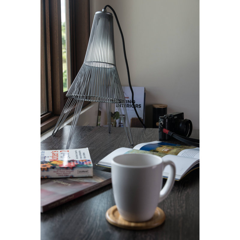 Schema Desk Table Lamp, 16" H x 12.5" W x 11.5" D, Dark Gray