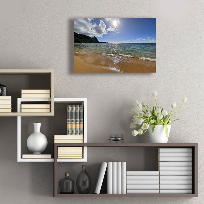 «Ocean Reflections» par Nicole Dell, art mural en verre acrylique, H 16 po x l 24 po
