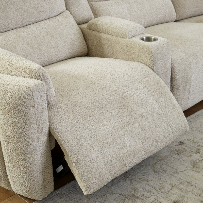 Canapé modulaire en cuir 7 pièces Lauretta Andan, Polyester crème au beurre