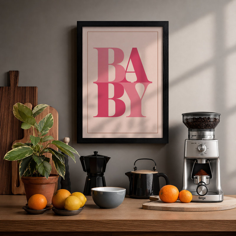 Baby Bold Typography - Print, A1 - 84.1 x 59.4 cm, Black