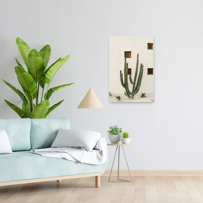 Art contemporain, paysage abstrait de cactus, H 24 po x l 16 po