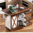 Farmhouse Kitchen Island with Drop Leaf | Barn Door Storage, Power Outlet & Wheeled Rolling Cart w/ Spice Rack – for Kitchen/Dining Room-2041762945