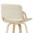 26" Modern Swivel Counter Height Bar Stool with Vegan Leather Upholstery, Curved Back, Bentwood Frame & Chrome Footrest, Ivory/Oak – Melissa by Pipp & Liv (Single)-308113209