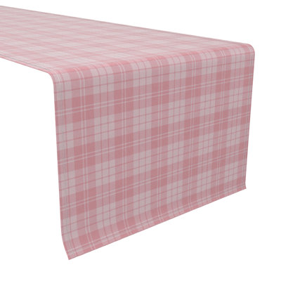 Fabric Textile Products, Inc. Table Runner, 100% Cotton, 16X72", Pastel Pink Tartan Plaid