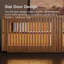 Meuble télé Mid-Century moderne à lattes en bois avec lumières DEL, entièrement assemblé-118020116-118020118