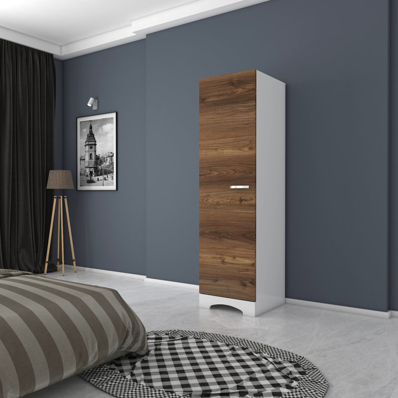 Armoire Herlihy, Blanc / brun foncé