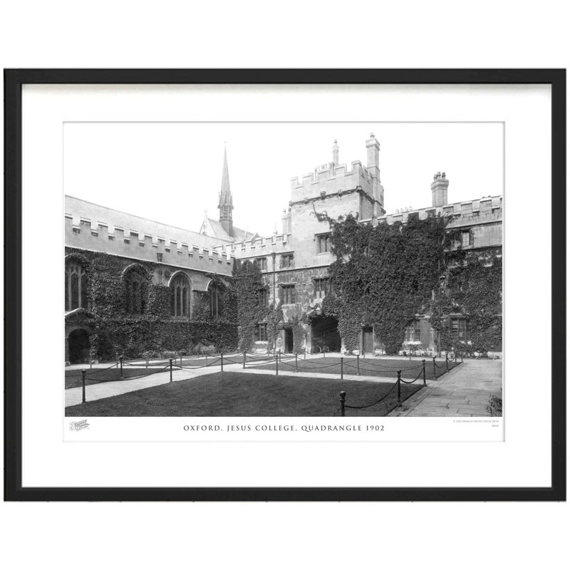 Oxford, Jesus College, Quadrangle 1902 1 Piece Single Picture Frame Wall Art, 28cm H x 36cm W x 2.3cm D