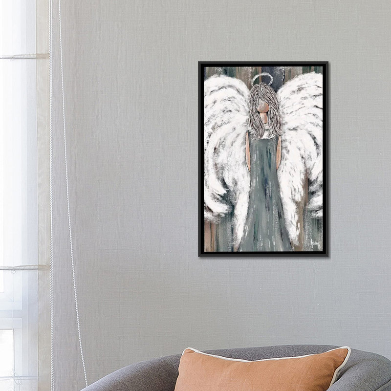 «Farmhouse Guardian Angel II», reproduction d'art sur toile encadrée, H 26 po x l 18 po, Noir