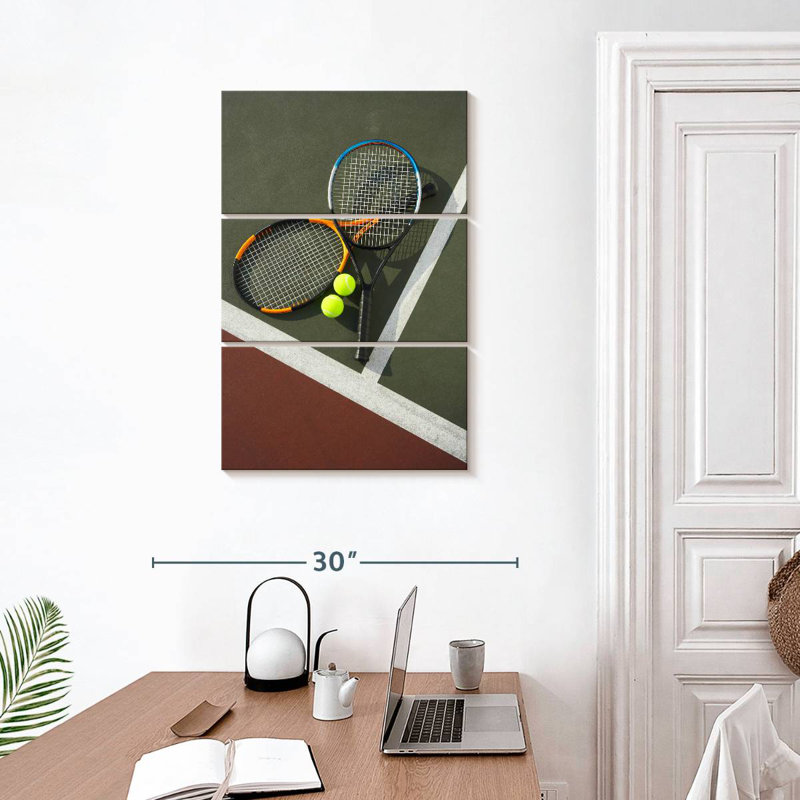 Raquettes et balles de tennis Sireci, H 32 po x l 20 po