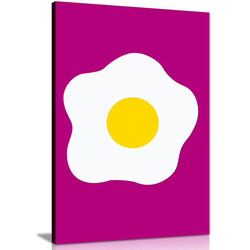 Kitchen Art Fried Egg - Wrapped Canvas Print, 76cm H x 51cm W