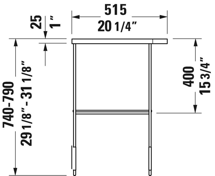 DuraSquare 20.25" Single Bathroom Vanity Base Only in Black Matte