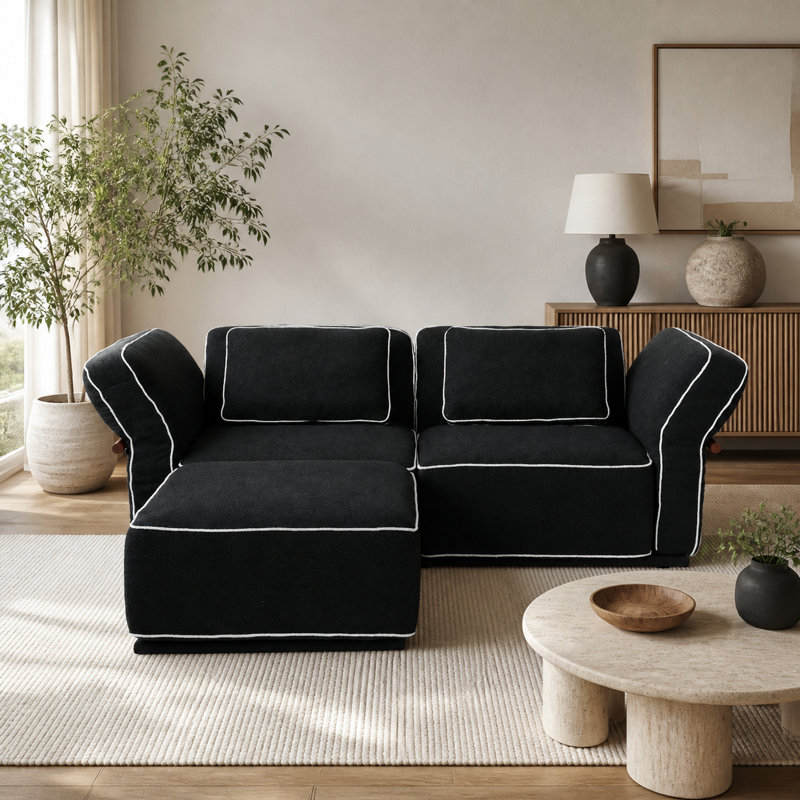 Penrith Upholstered 94.5'' Loveseat, Black