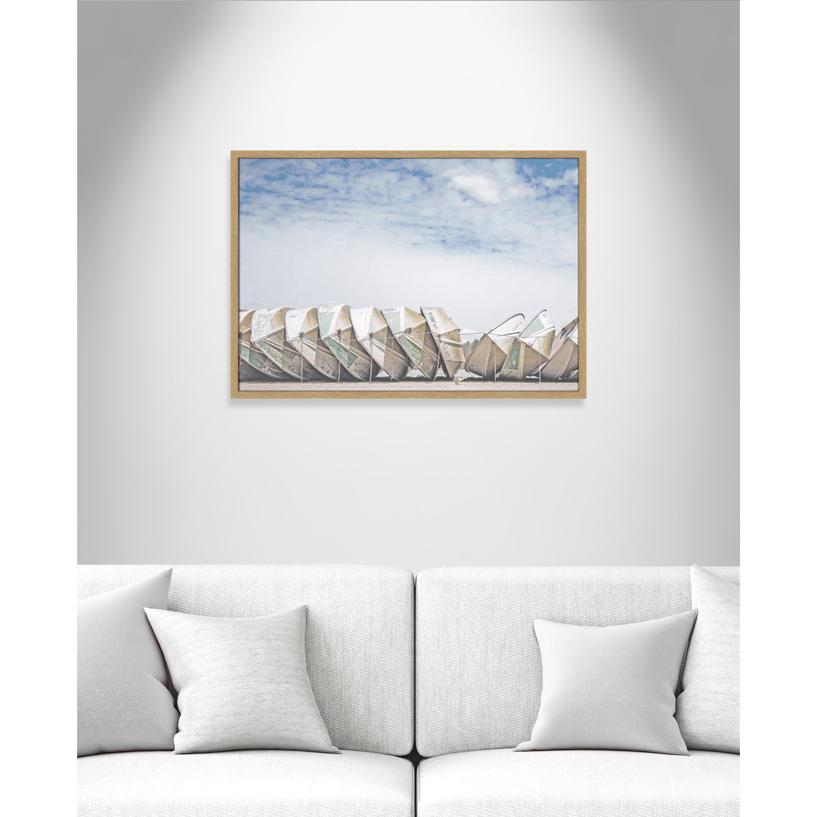 Hennecy "Wooden Boats" Print by Leah Straatsma, 25.5" H x 35.5" W x 1.25" D, Natural