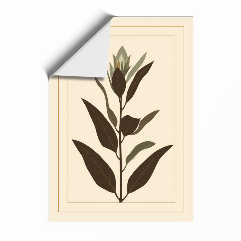 Single Stem Study Botanical - Framed Print, Unframed, A4 - 29.7 x 21.0 cm