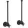 Pair  Angle Supplies with Stop, Cross Handle and Annealed Vertical Tube
