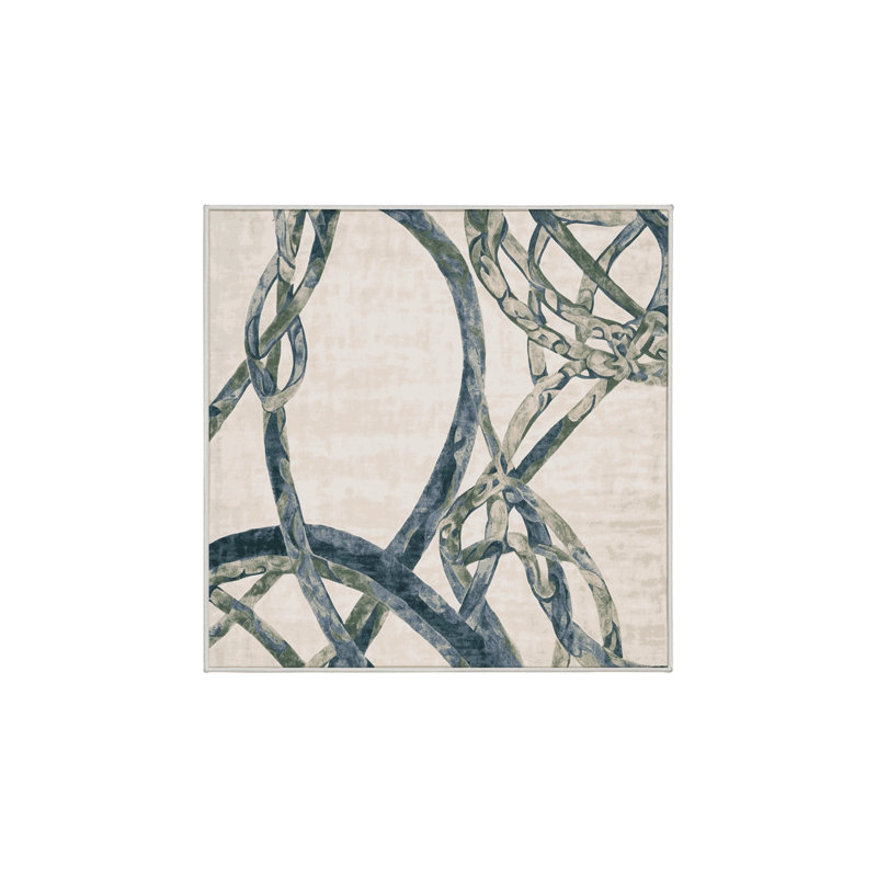 Tapis beige soyeux et moelleux, Rectangle 7 pi x 10 pi