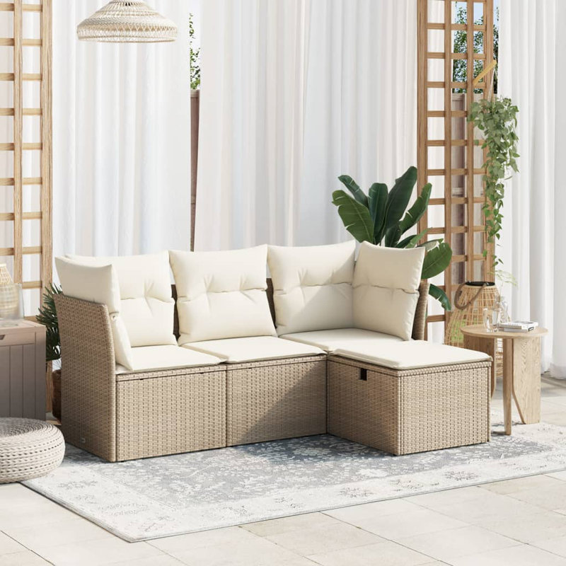 Ensemble de canapé de jardin Vidaxl beige, blanc crème
