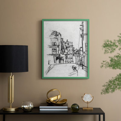 Reproduction florale vintage avec encadrement cccxlv - bois massif