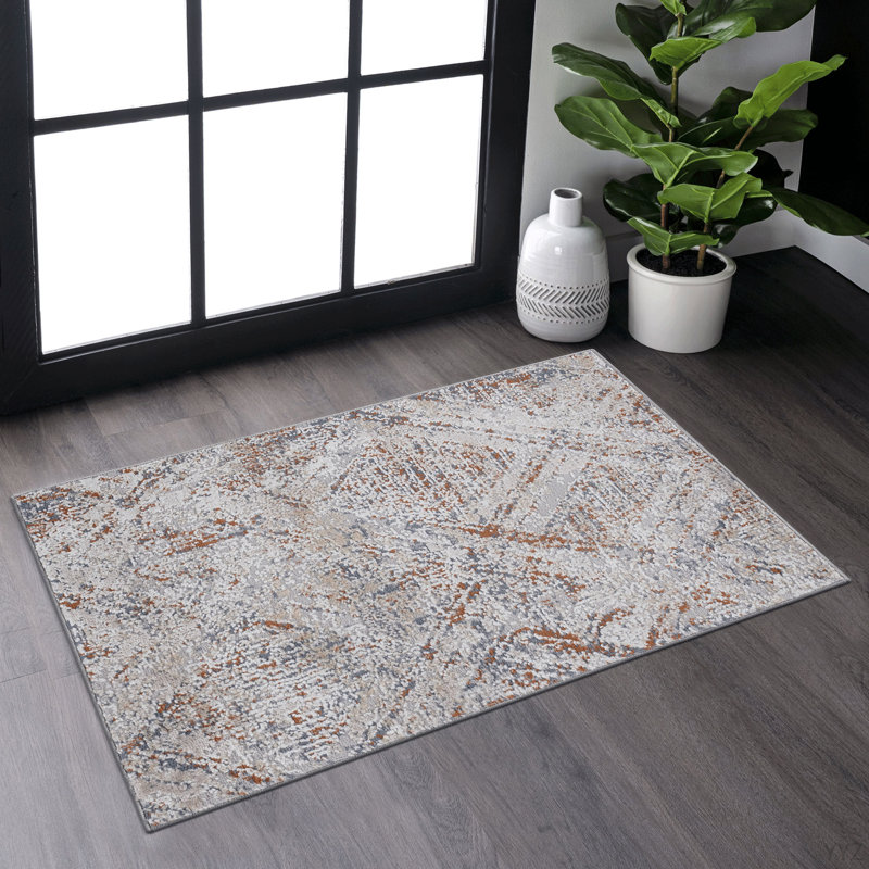 LOOM & LUXE Collection 2X3 Beige /Geometric Non-Shedding Living Room Bedroom Dining Home Office Stylish And Stain Resistant Area Rug
