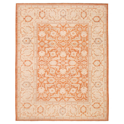 Aleema One-of-a-Kind Rectangle 7'10" X 10' New Age Wool Area Rug Orange