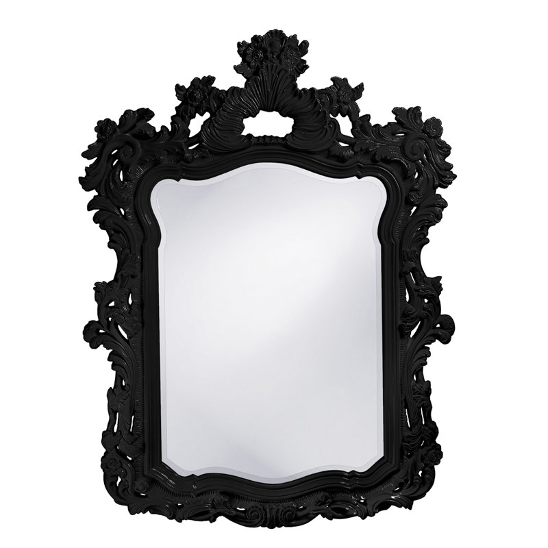 Miroir mural et coiffeuse Cilegon, Noir lustré