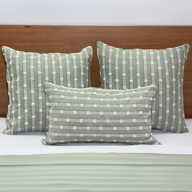 Ensemble de 2 coussins Gardenia, H 20 po x l 12 po, Vert sauge, Forme rectangulaire