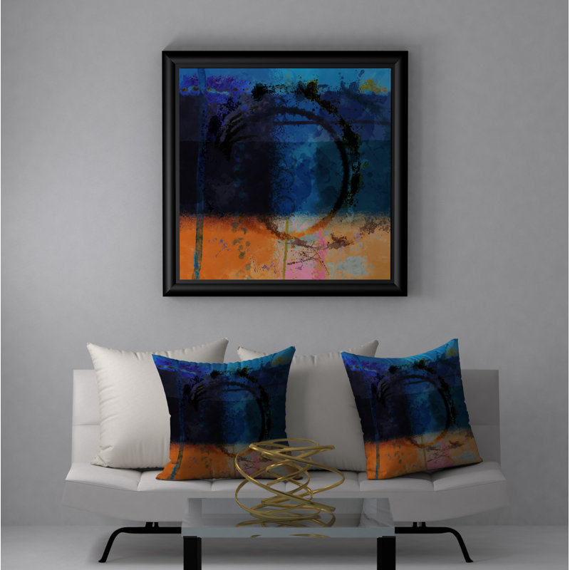 Coussin décoratif abstraite, H 20 po x l 20 po x p 5 po