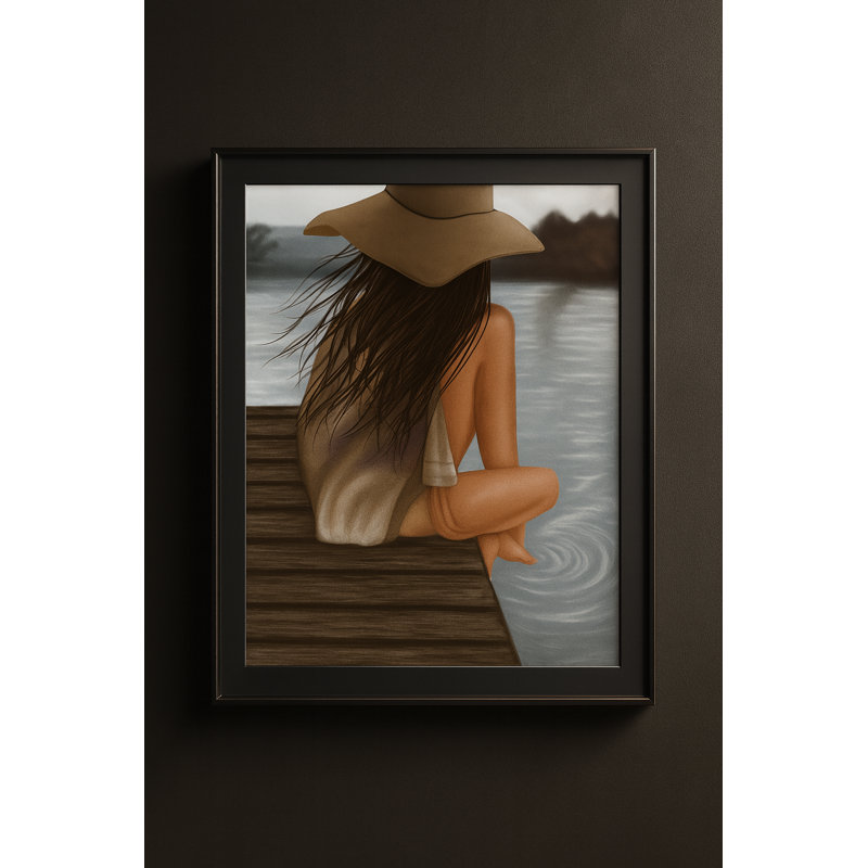 Quiet Tide Framed Canvas Wall Art by Kasian Art Studio - Black Frame